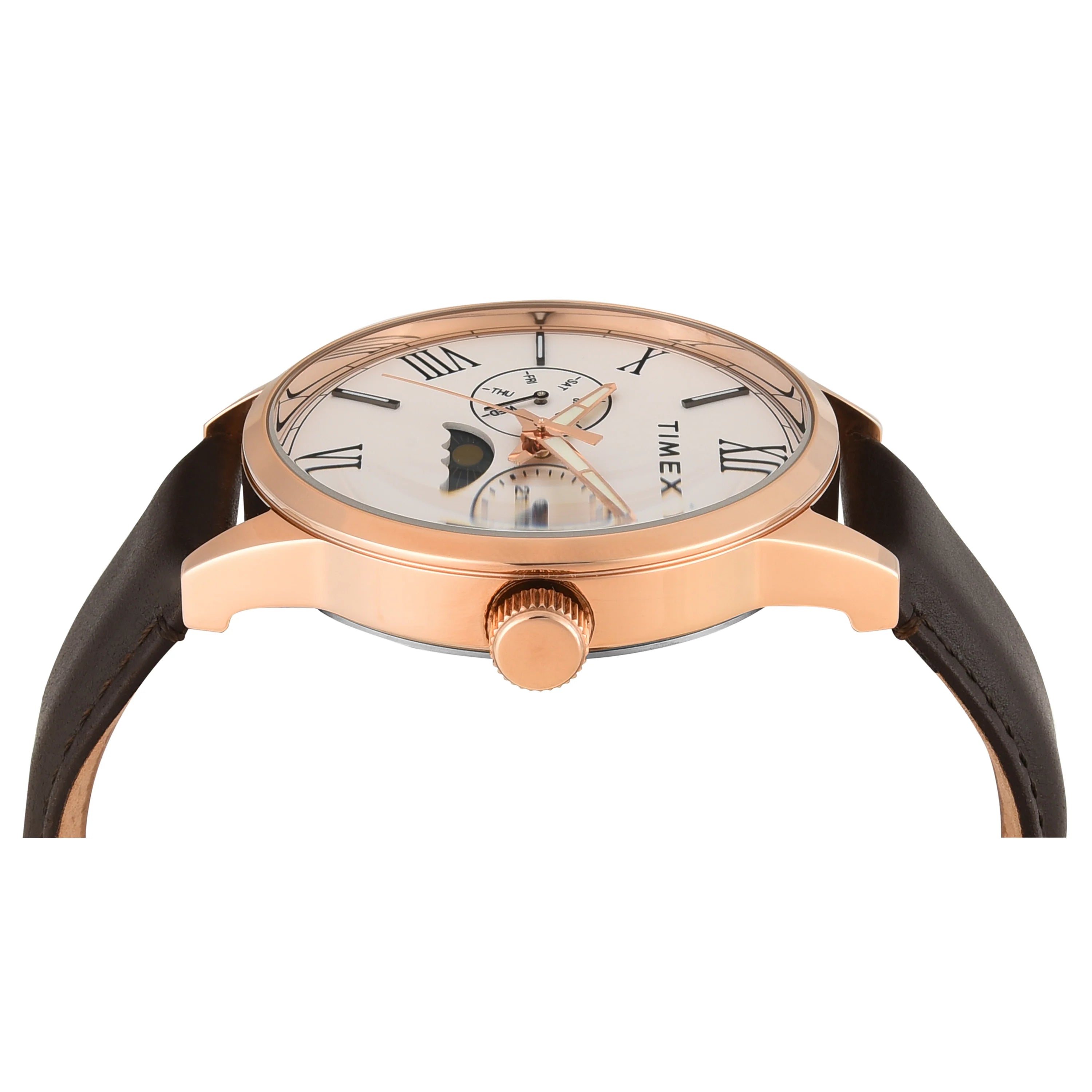 Timex White Dial Rose Gold Case Men's Watch TWEG19943 - KRISHNA WATCH COMPANY