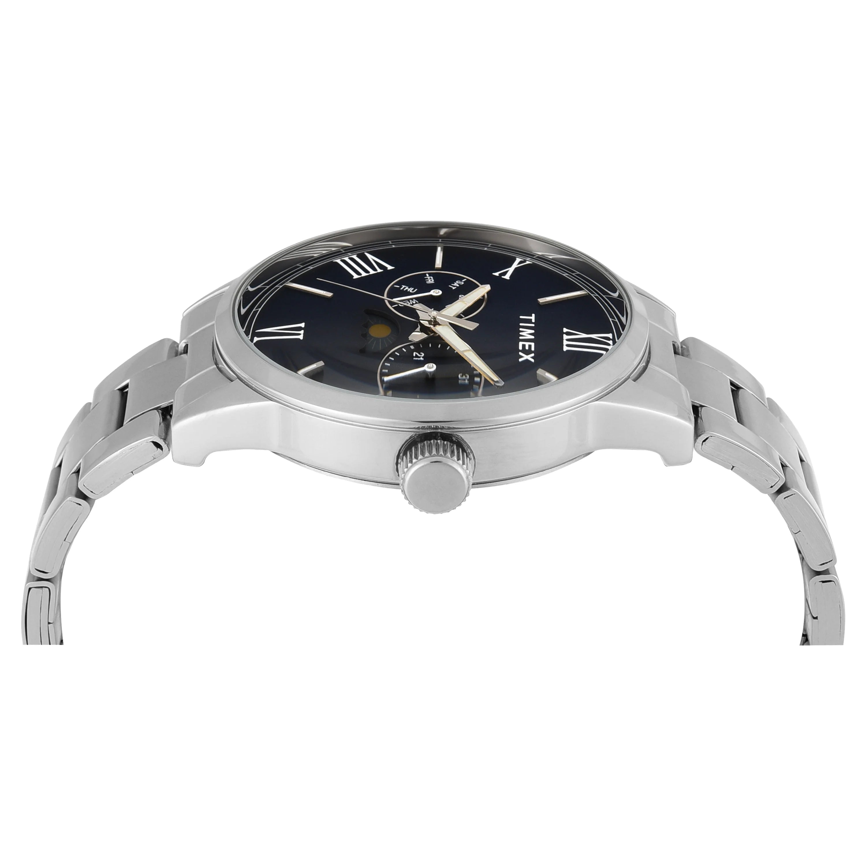 Timex Silver Case 44mm Dark Blue Dial Men's Watch - TWEG19944 - KRISHNA WATCH COMPANY