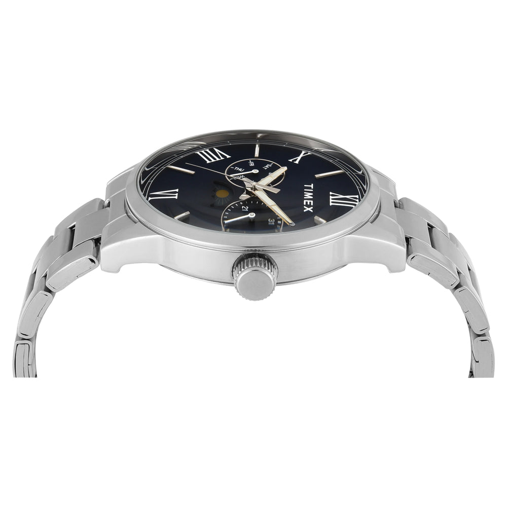 Timex Silver Case 44mm Dark Blue Dial Men's Watch - TWEG19944 - KRISHNA WATCH COMPANY