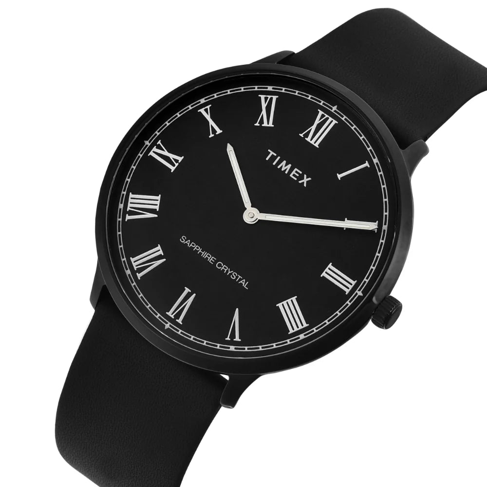 Timex Men Black Round Analog Dial Watch- TWEG22105 - KRISHNA WATCH COMPANY
