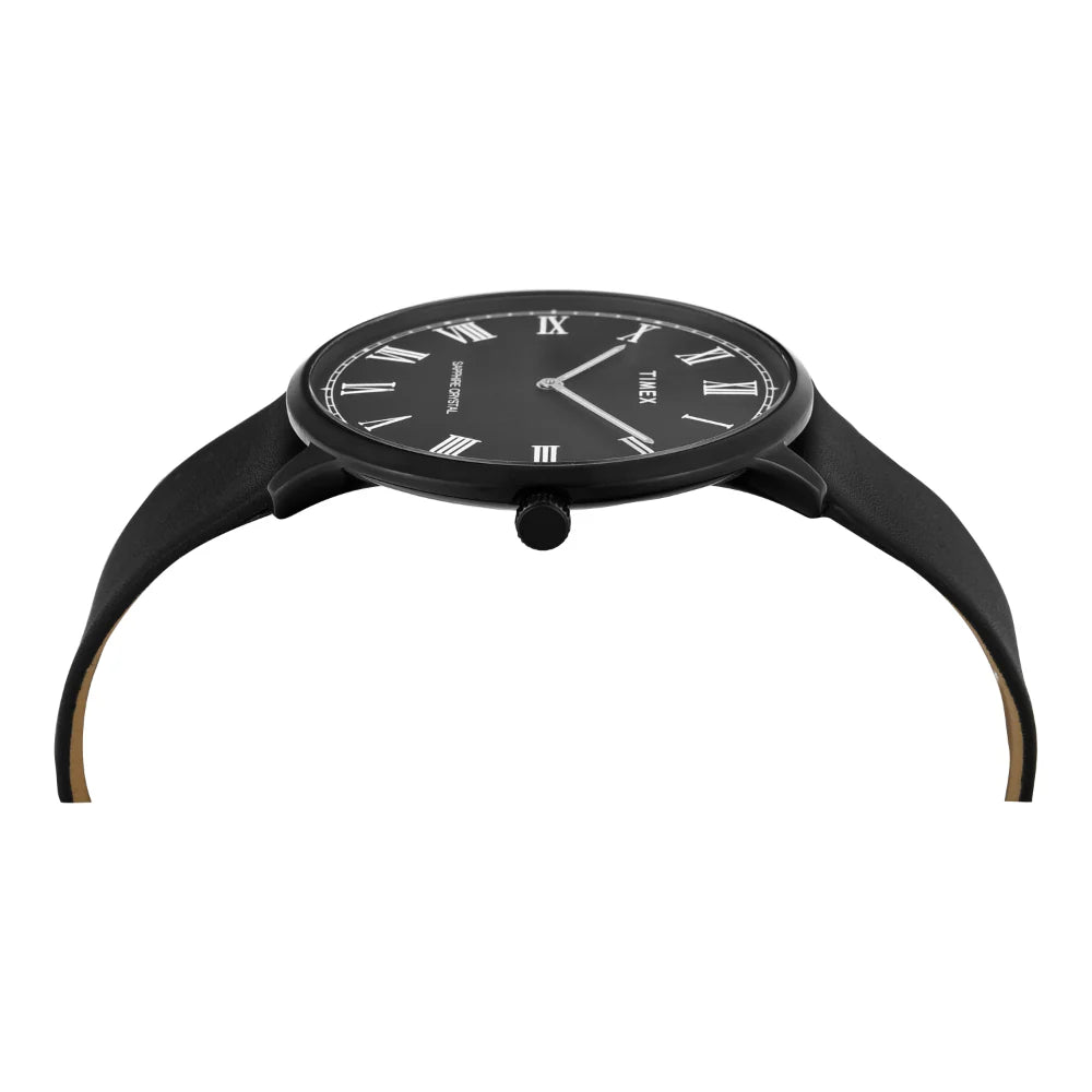 Timex Men Black Round Analog Dial Watch- TWEG22105 - KRISHNA WATCH COMPANY