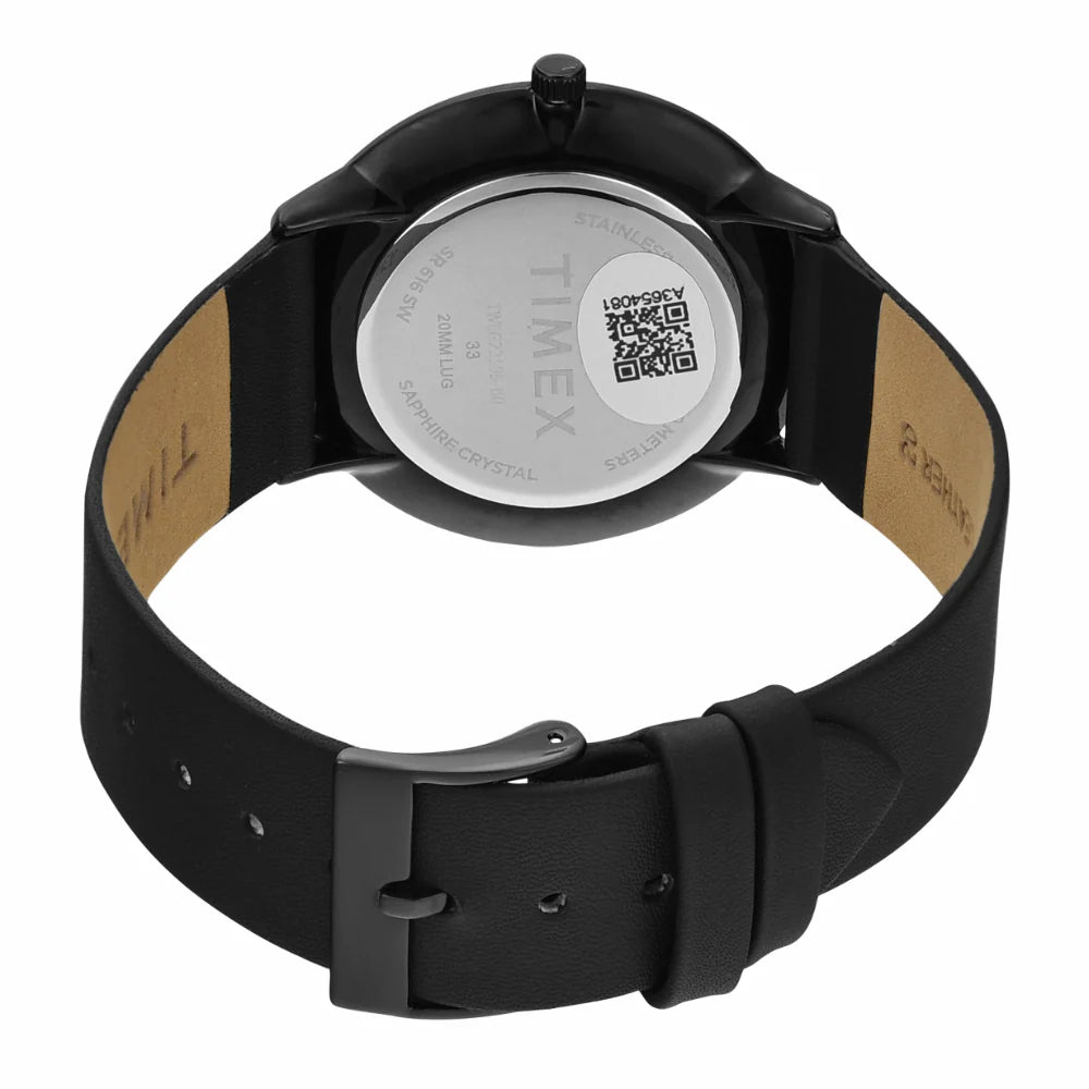 Timex Men Black Round Analog Dial Watch- TWEG22105 - KRISHNA WATCH COMPANY