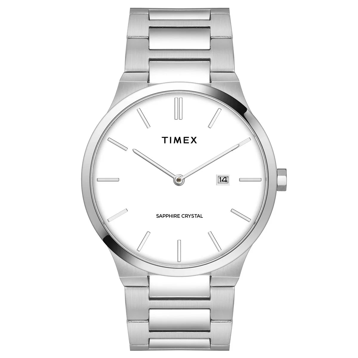 Timex E Class Male White Analog Stainless Steel Watch TWEG23600