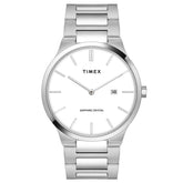 Timex E Class Male White Analog Stainless Steel Watch TWEG23600