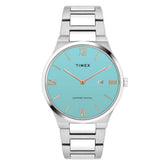 Timex Glossy Robin’s Egg Blue Stainless Steel Men's Watch - TWEG23604