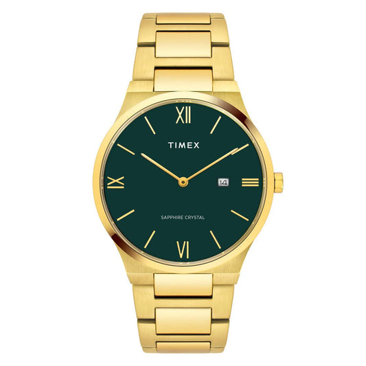 Timex Glossy Green Dial Stainless Steel bracelet Men's Watch - TWEG23605