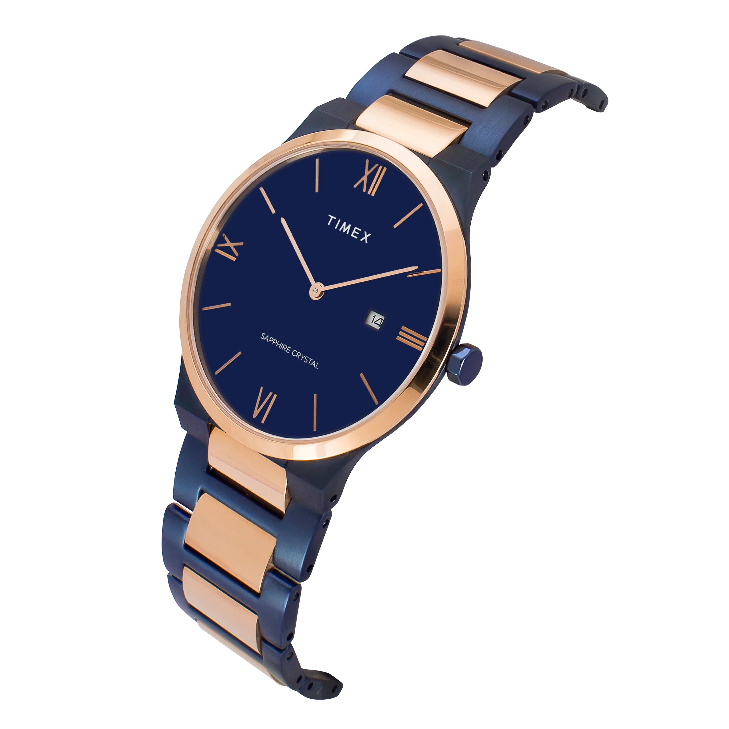 Timex Glossy Blue Dial Stainless Steel Bracelet Men's Watch - TWEG23607 - KRISHNA WATCH COMPANY