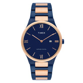 Timex Glossy Blue Dial Stainless Steel Bracelet Men's Watch - TWEG23607