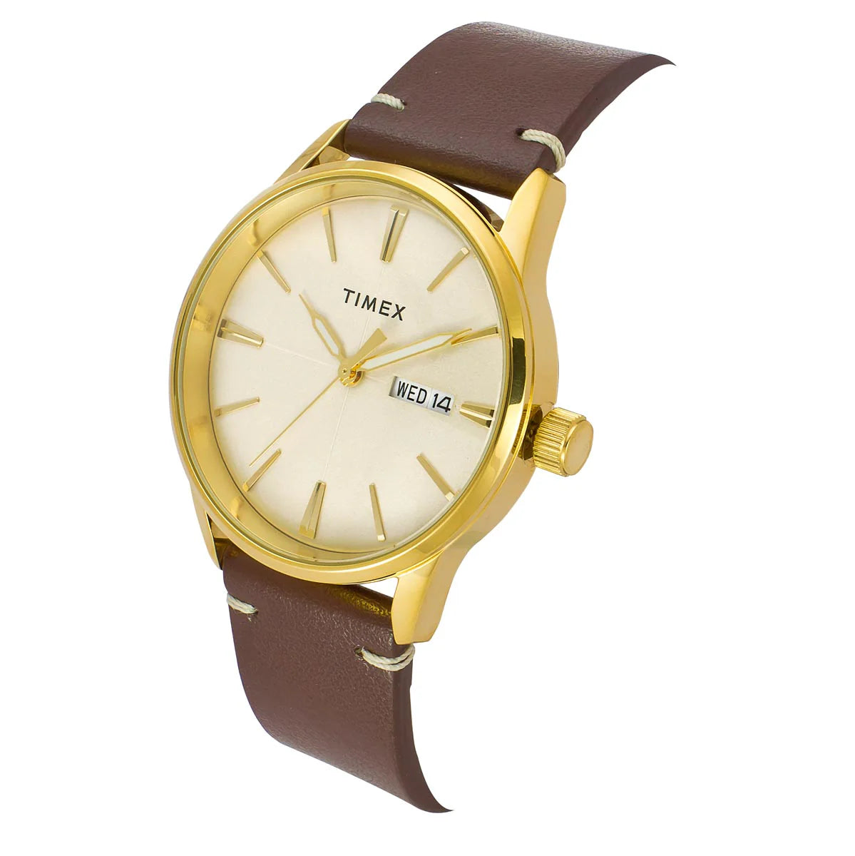 TIMEX Men Champagne Round Dial Analog Watch - TWEG25502 - KRISHNA WATCH COMPANY