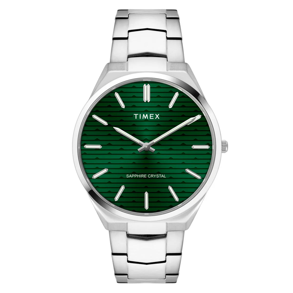 Timex Green Textured Dial Stainless Steel Bracelet Men's Watch - TWEG25800 - KRISHNA WATCH COMPANY