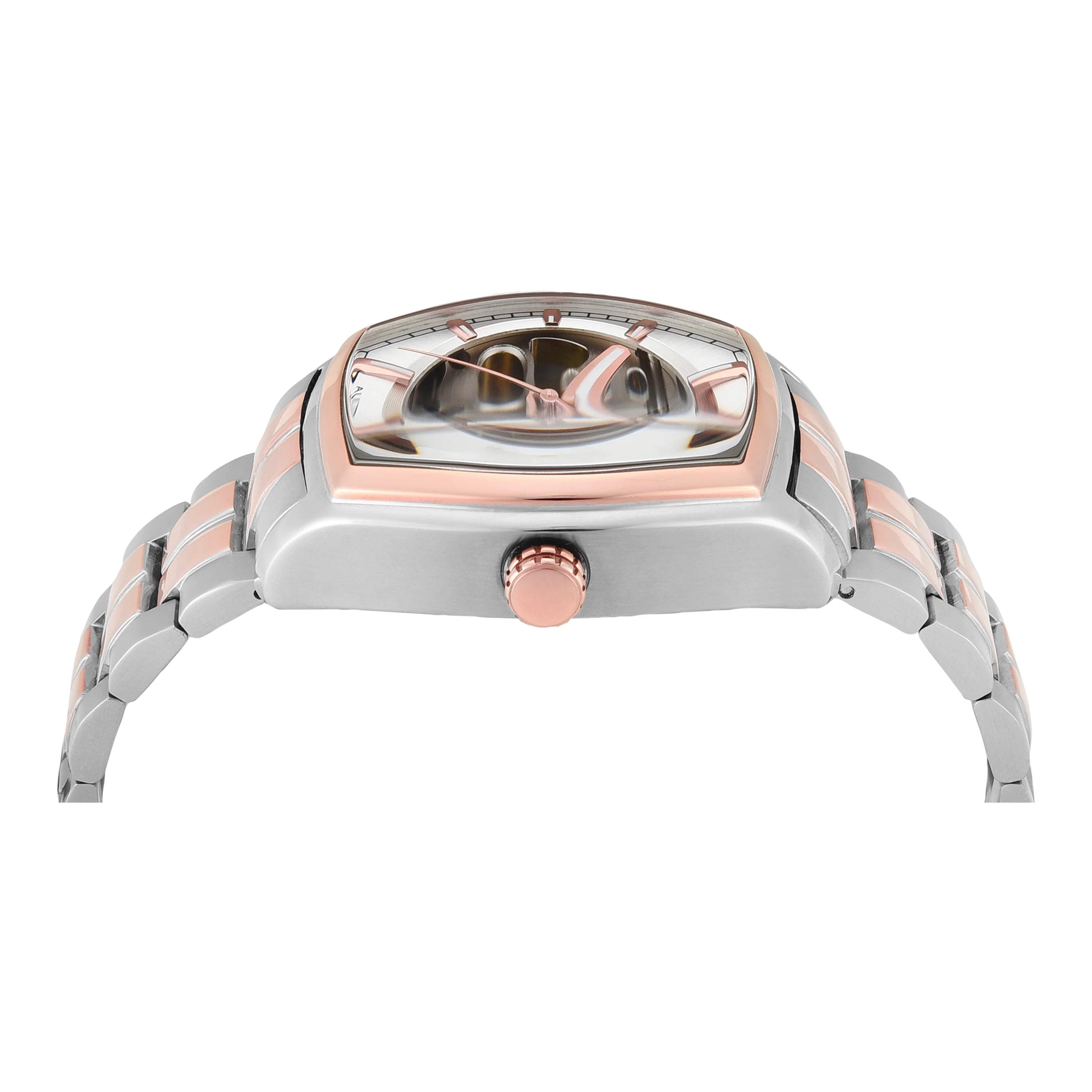 Timex Automatic Silver Tonneau Dial Stainless Steel Men's Watch - TWEG25903 - KRISHNA WATCH COMPANY