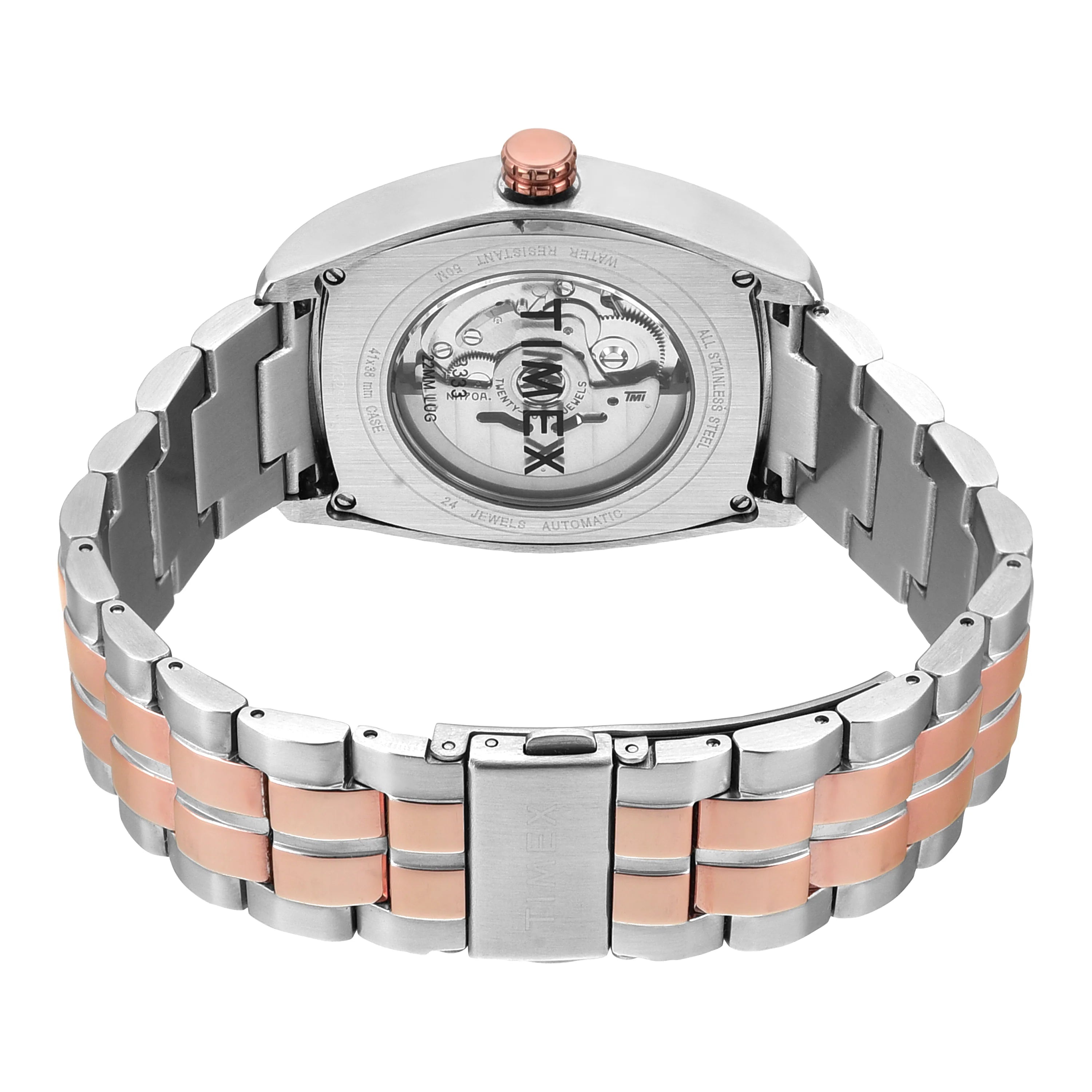 Timex Automatic Silver Tonneau Dial Stainless Steel Men's Watch - TWEG25903 - KRISHNA WATCH COMPANY