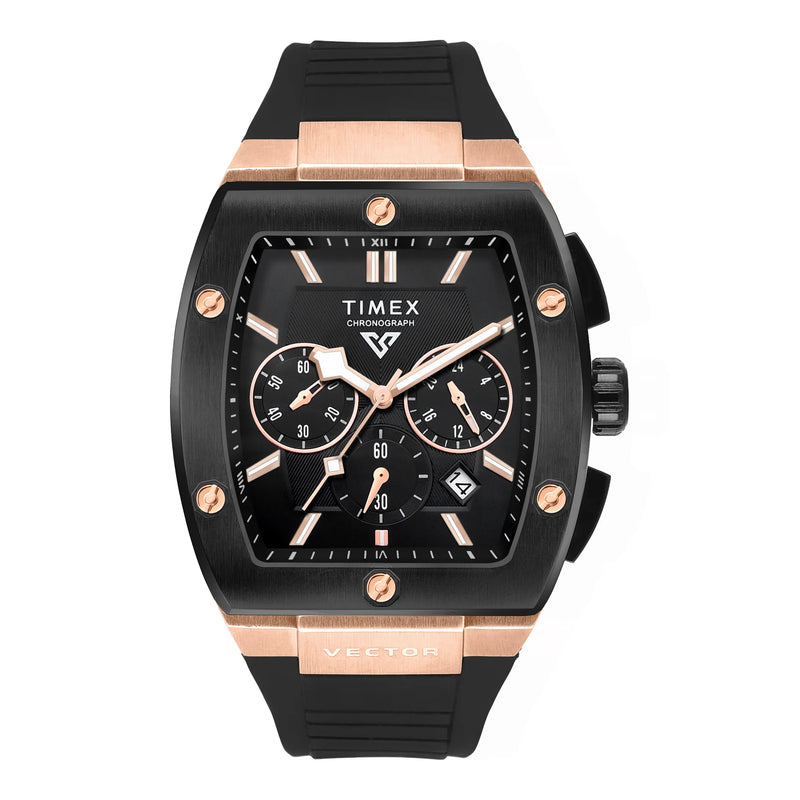 TIMEX Vector Men Black Rectangle Chronograph Dial Analog Watch - TWEG26201