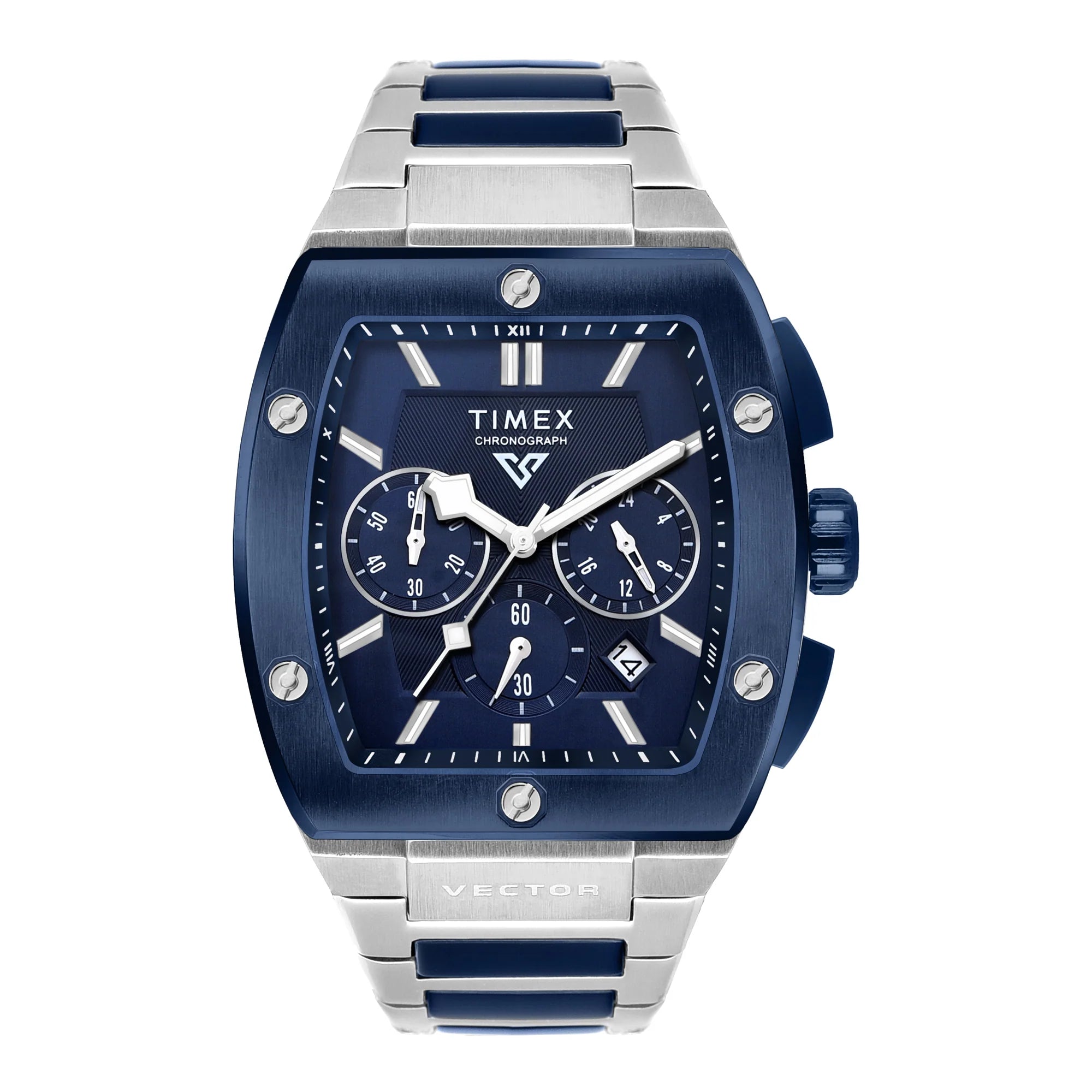 TIMEX Vector Men Blue Rectangle Chronograph Dial Analog Watch - TWEG26202 - KRISHNA WATCH COMPANY