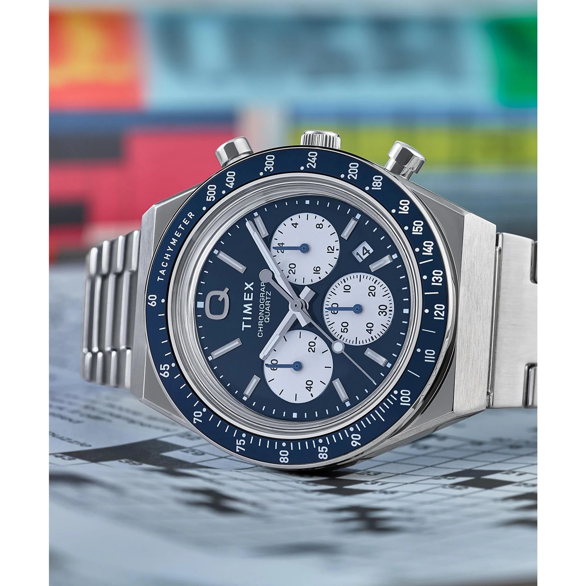 TIMEX Q Blue Round Dial Analog Men's Watch - TWEG26403 - KRISHNA WATCH COMPANY