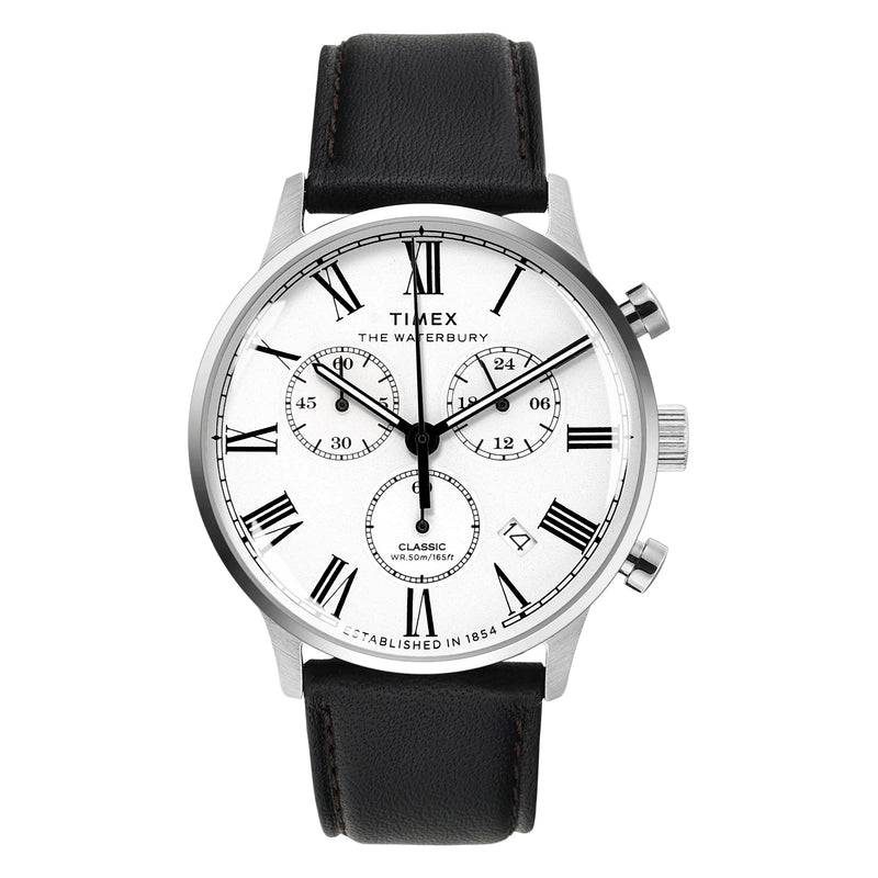 TIMEX WATERBURY White Round Dial Analog Men's Watch - TWEG26600 - KRISHNA WATCH COMPANY