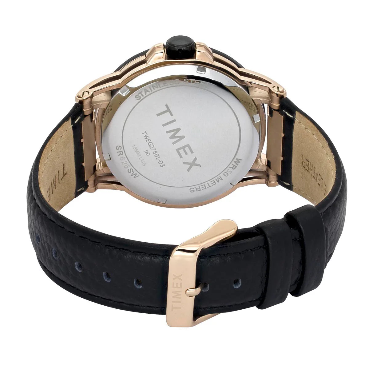 Timex Men's Premium Black Skeletal Dial Analog Watch -TWEG27801 - KRISHNA WATCH COMPANY