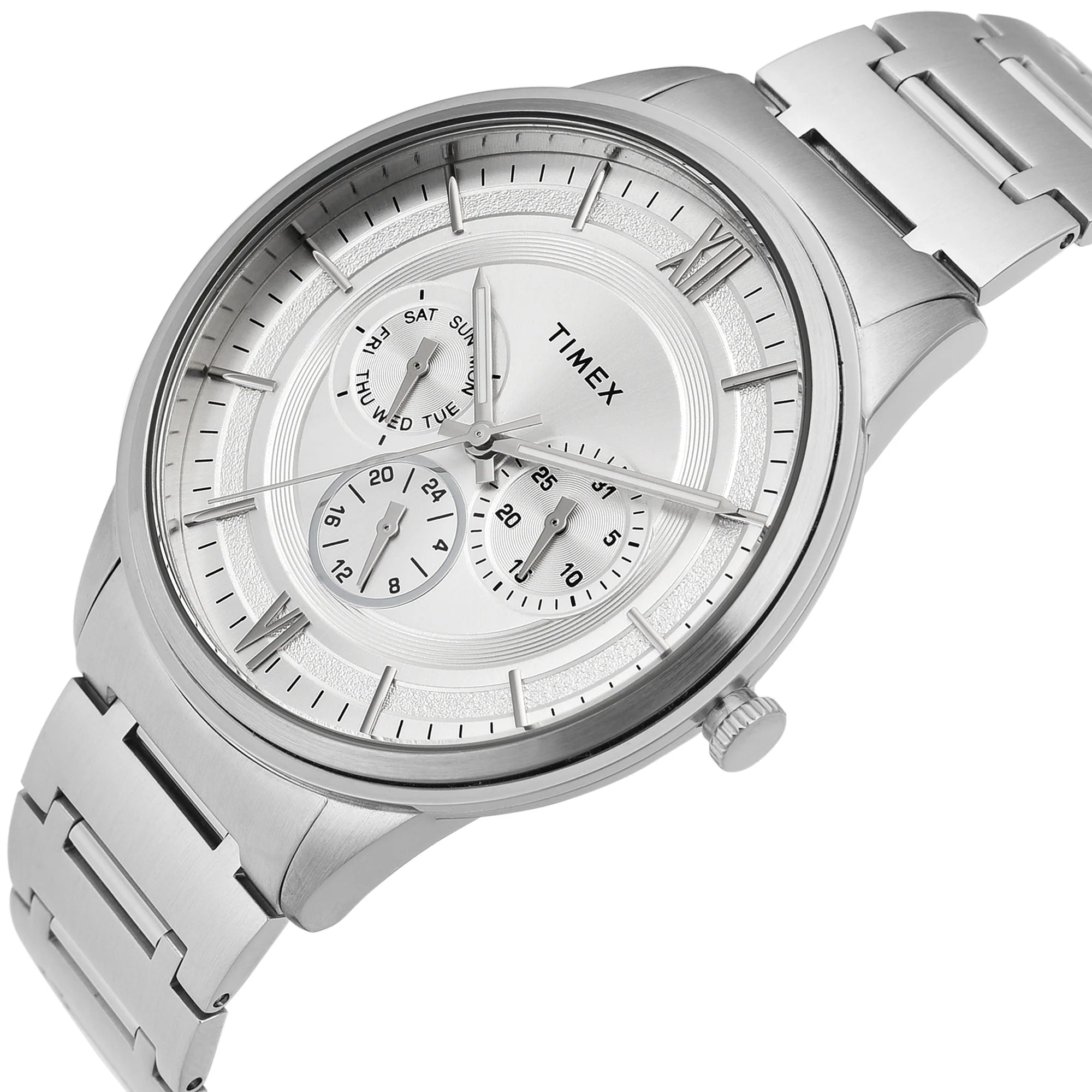 Timex Men's Premium Silver Dial Analog Watch - TWEG28000 - KRISHNA WATCH COMPANY