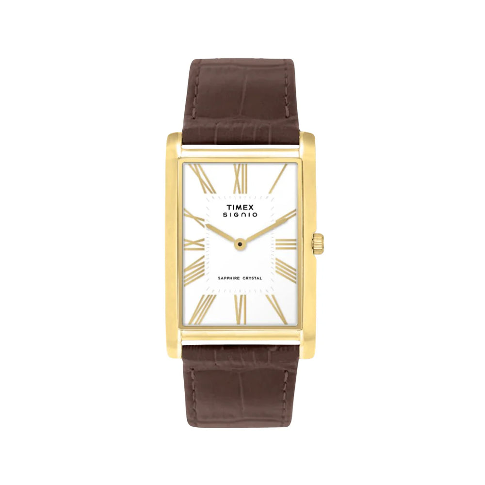 Timex Signio White Dial Full Roman Slim Mens Watch - TWEG34300 - KRISHNA WATCH COMPANY
