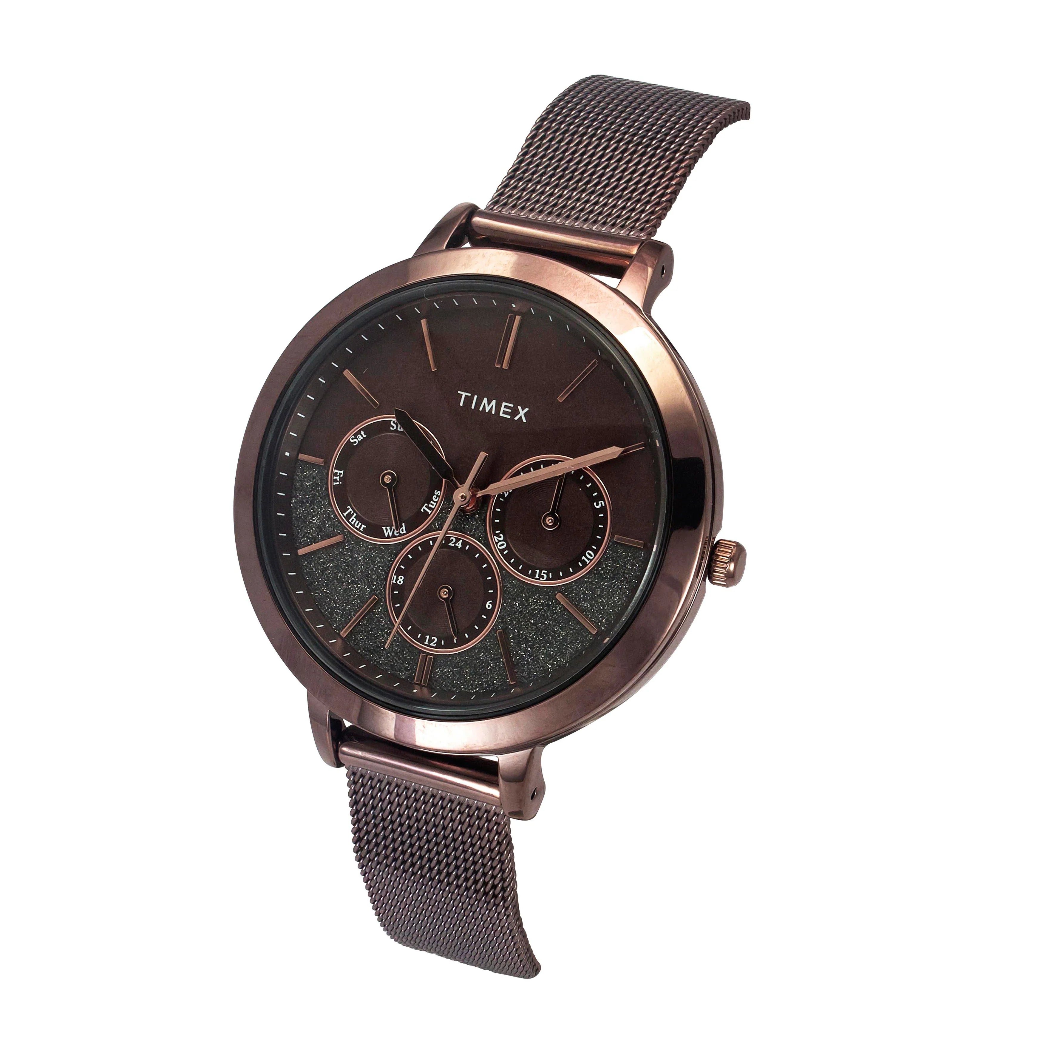 Timex Women Brown Round Dial Analog Watch - TWEL14507 - KRISHNA WATCH COMPANY
