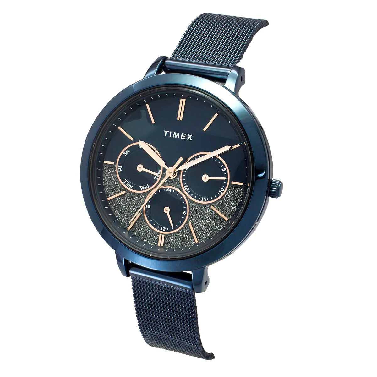 TIMEX Women Blue Round Dial Analog Watch - TWEL14508 - KRISHNA WATCH COMPANY