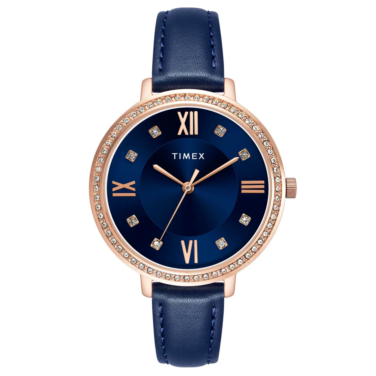 Timex Women Blue Round Dial Analog Watch - TWEL14712 - KRISHNA WATCH COMPANY