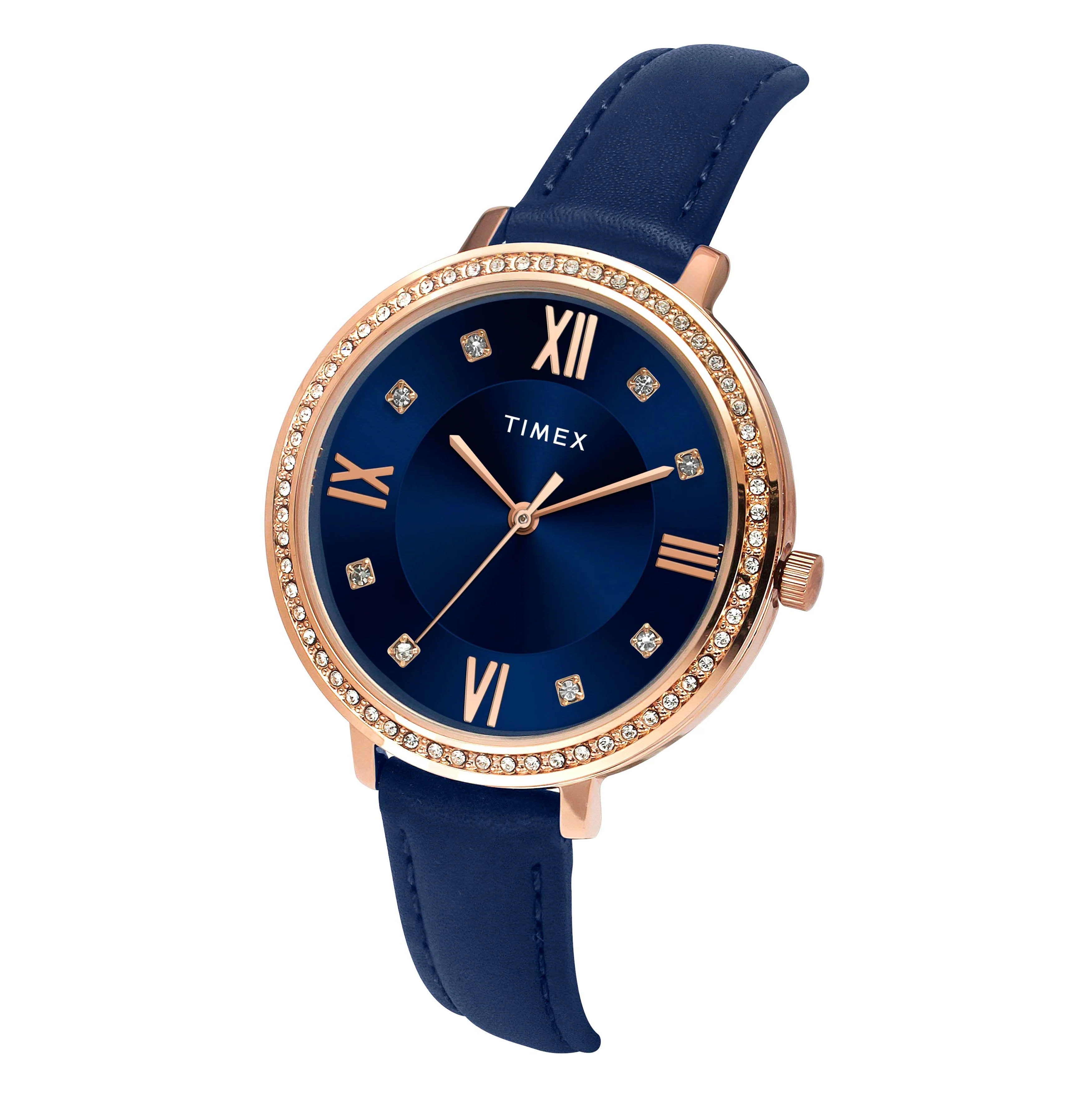 Timex Women Blue Round Dial Analog Watch - TWEL14712 - KRISHNA WATCH COMPANY