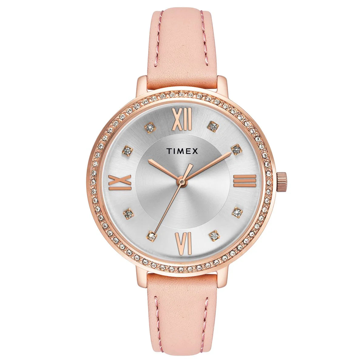 Timex Women Silver Round Dial Analog Watch - TWEL14714 - KRISHNA WATCH COMPANY