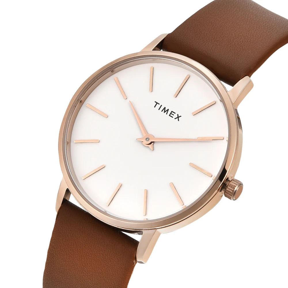 Timex Women White Round Analog Dial Watch- TWEL15609 - KRISHNA WATCH COMPANY