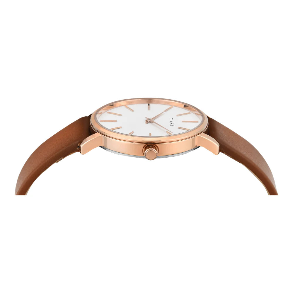 Timex Women White Round Analog Dial Watch- TWEL15609 - KRISHNA WATCH COMPANY