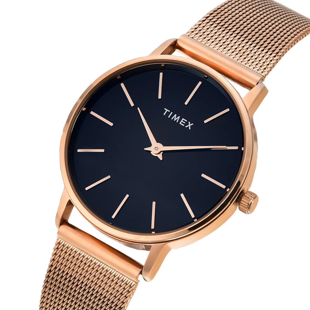 Timex Women Blue Round Analog Dial Watch- TWEL15610 - KRISHNA WATCH COMPANY