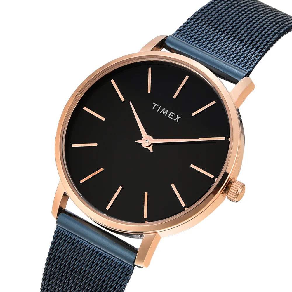Timex Women Black Round Analog Dial Watch- TWEL15611 - KRISHNA WATCH COMPANY