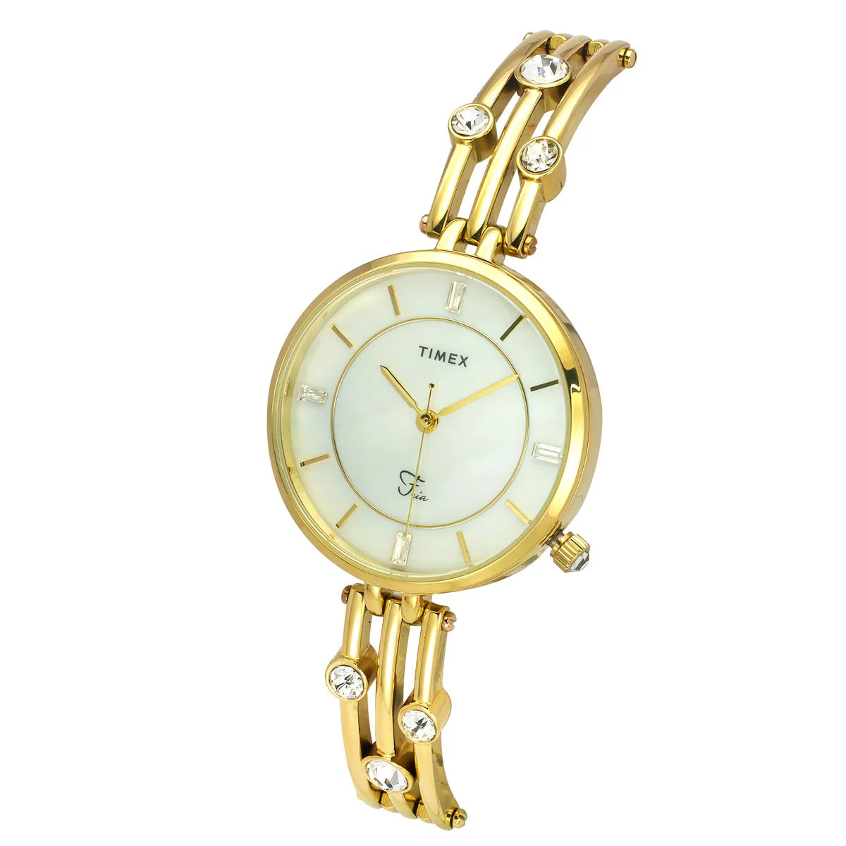 Timex Fria Women Mother Of Pearl Round Dial Analog Watch - TWEL16004 - KRISHNA WATCH COMPANY