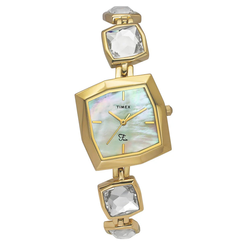 Timex Fria Women Mother of Pearl Square Dial Analog Watch - TWEL16104 - KRISHNA WATCH COMPANY