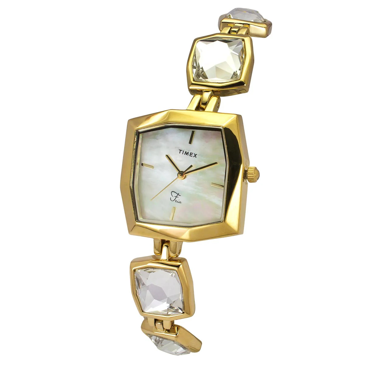 Timex Fria Women Mother of Pearl Square Dial Analog Watch - TWEL16104 - KRISHNA WATCH COMPANY