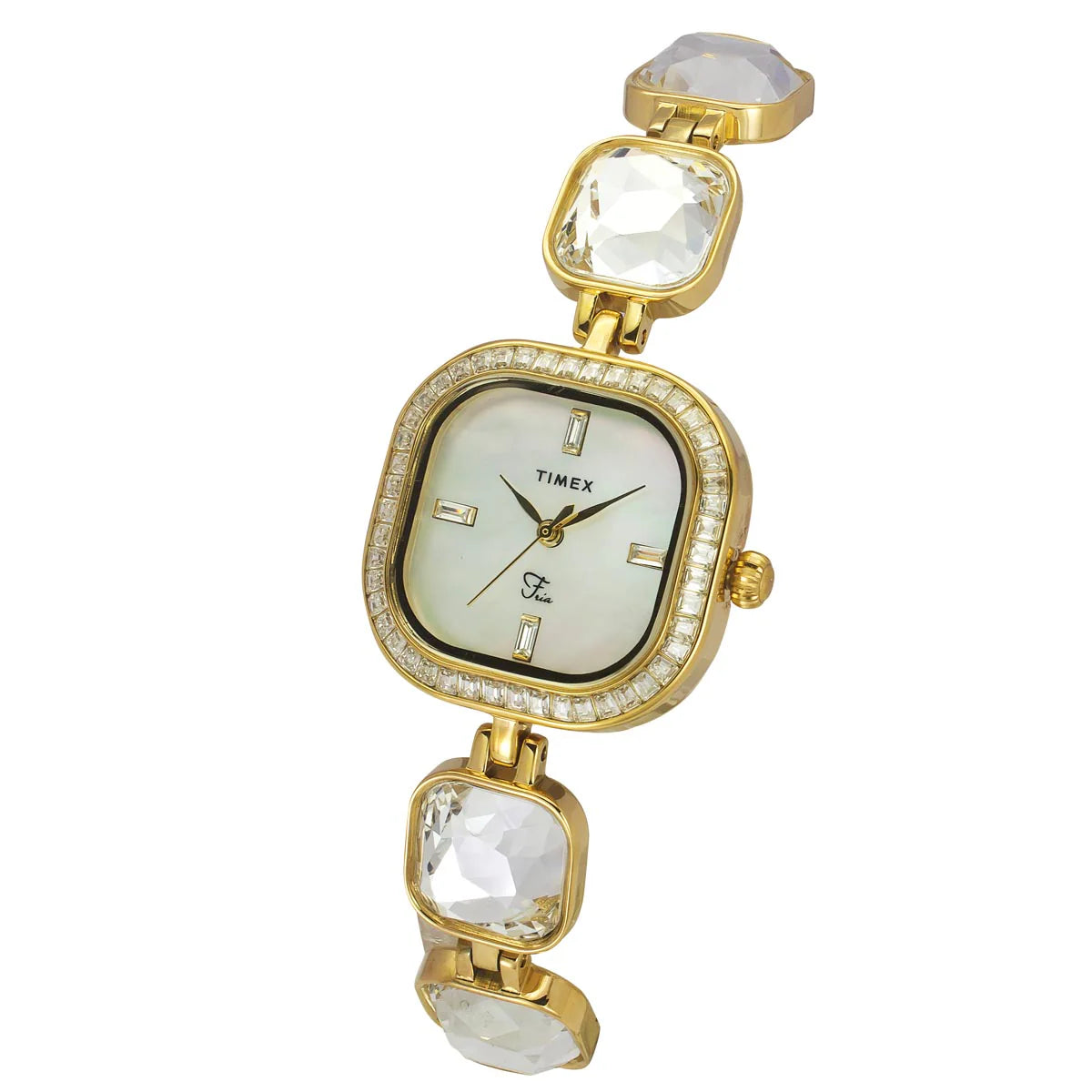 Timex Fria Women Mother Of Pearl Square Dial Analog Watch - TWEL17106 - KRISHNA WATCH COMPANY