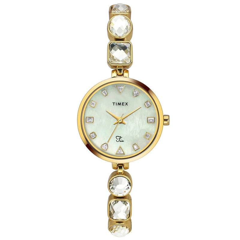 Timex Fria Women Mother of Pearl Round Dial Analog Watch - TWEL17304 - KRISHNA WATCH COMPANY