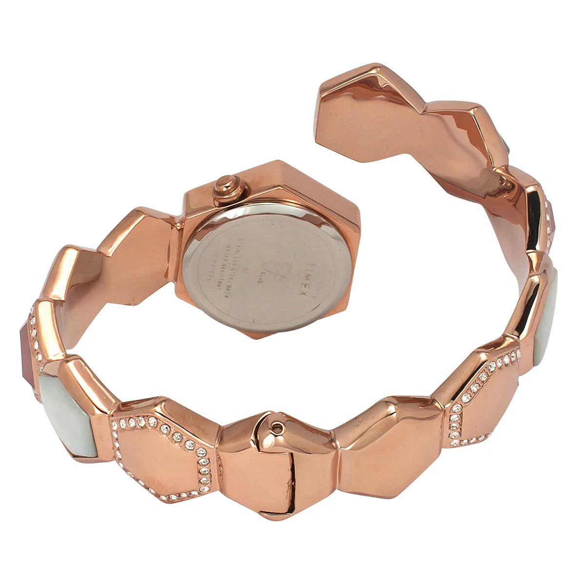 Timex Fria Women Pink Hexagon Dial Analog Watch - TWEL17903 - KRISHNA WATCH COMPANY