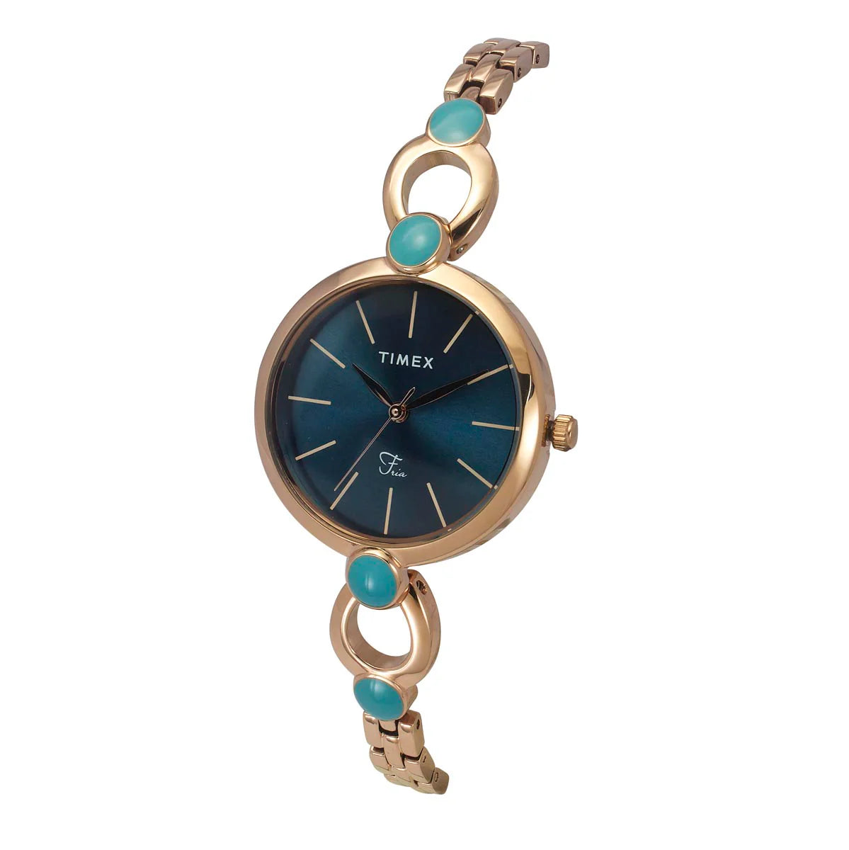 Timex Fria Women Teal Round Dial Analog Watch - TWEL18106 - KRISHNA WATCH COMPANY