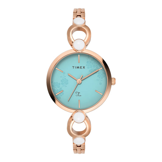 TIMEX Women Blue Round Dial Analog Watch - TWEL18111