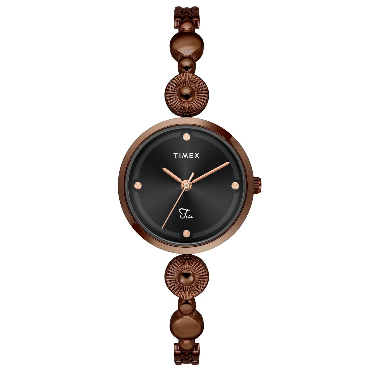 Timex Fria Women Black Round Dial Analog Watch - TWEL18204 - KRISHNA WATCH COMPANY