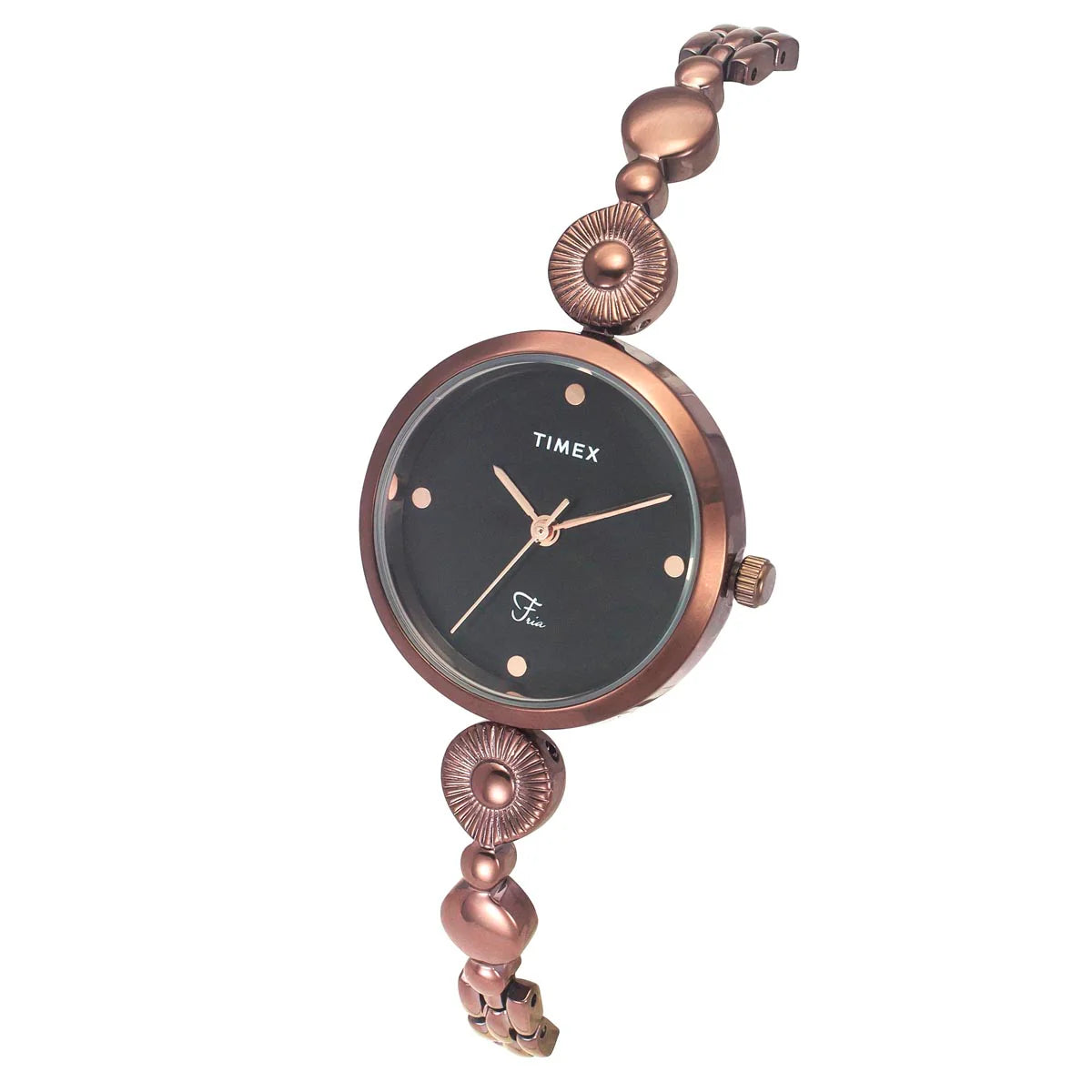 Timex Fria Women Black Round Dial Analog Watch - TWEL18204 - KRISHNA WATCH COMPANY