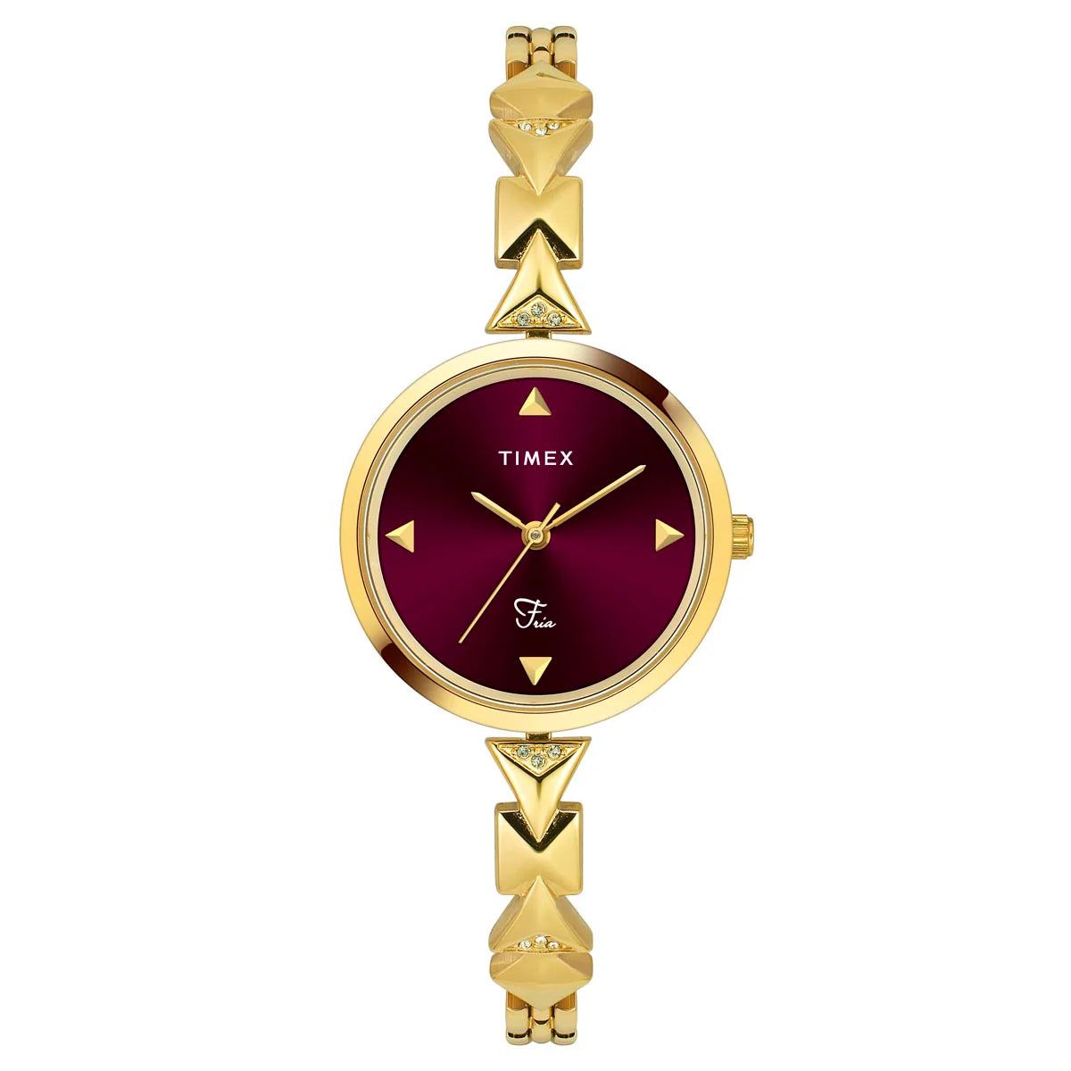 Timex Fria Women Burgundy Round Dial Analog Watch - TWEL18304 - KRISHNA WATCH COMPANY