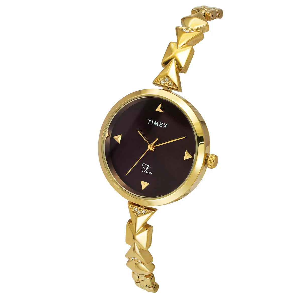 Timex Fria Women Burgundy Round Dial Analog Watch - TWEL18304 - KRISHNA WATCH COMPANY