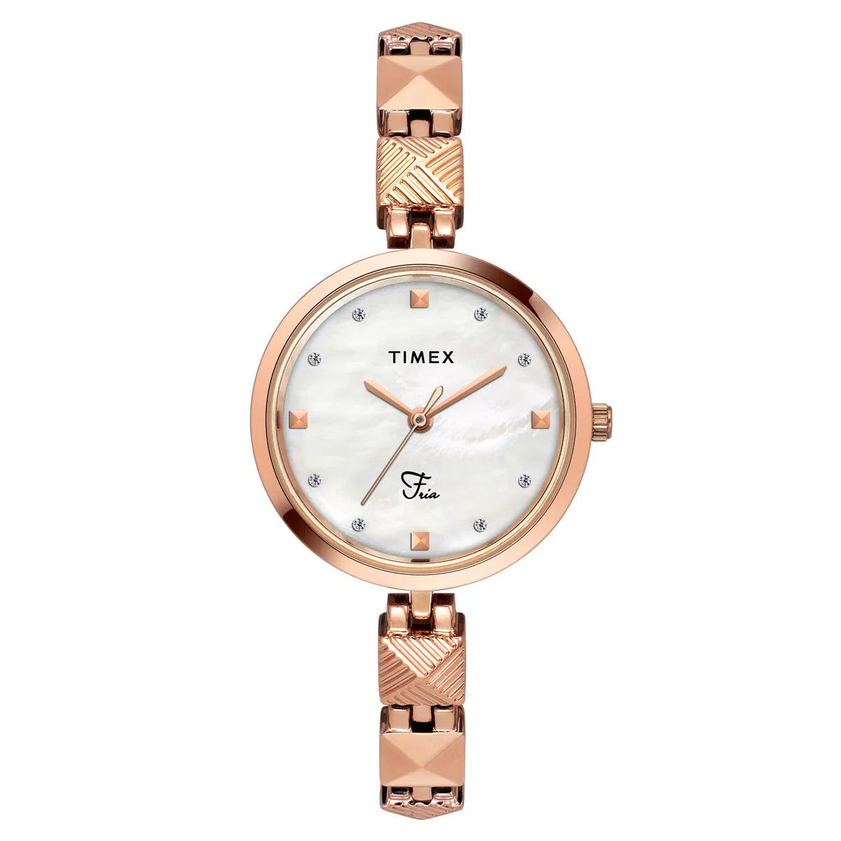 TIMEX Fria Women Mother of Pearl White Round Dial Analog Watch - TWEL18309 - KRISHNA WATCH COMPANY