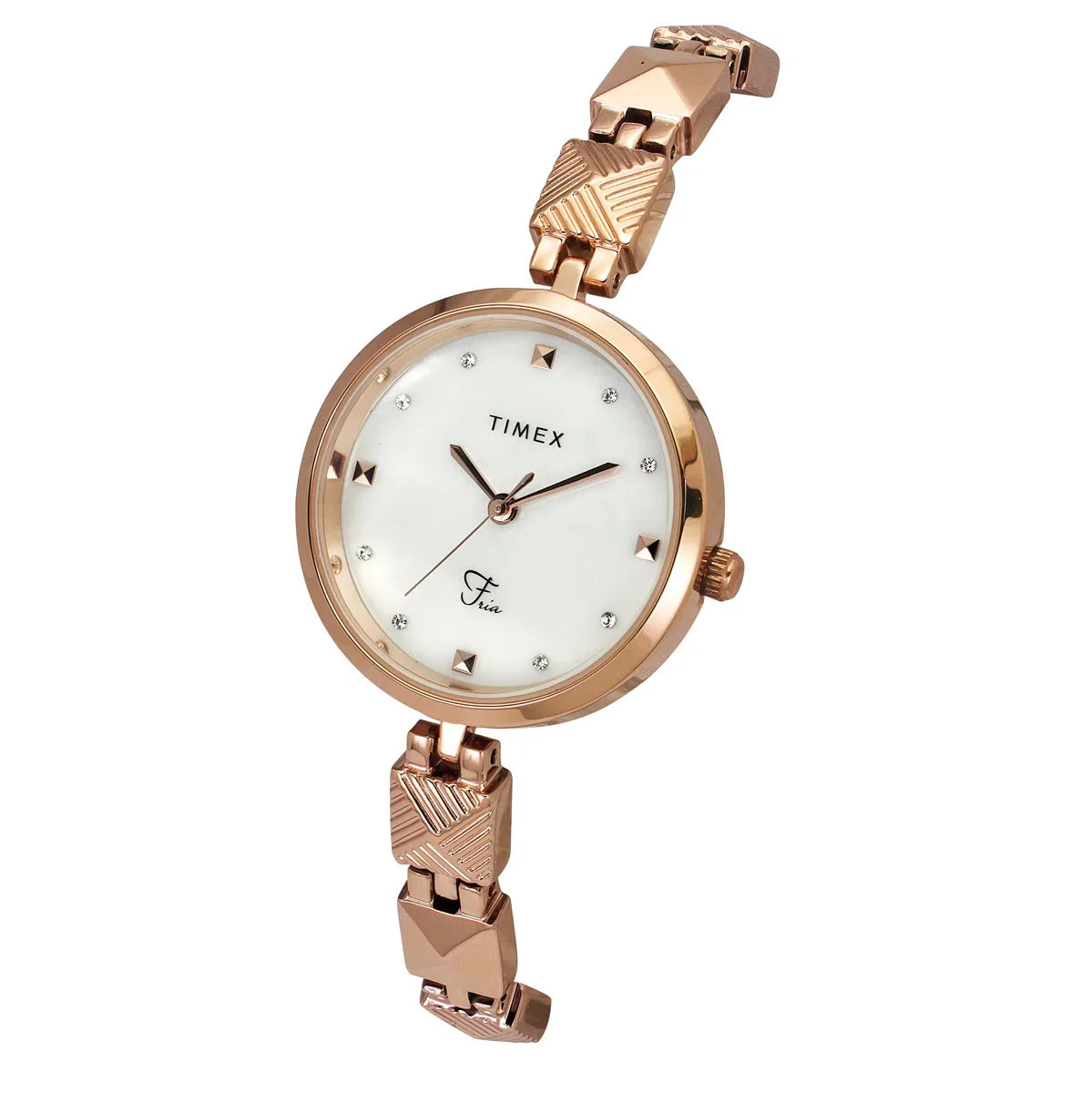 TIMEX Fria Women Mother of Pearl White Round Dial Analog Watch - TWEL18309 - KRISHNA WATCH COMPANY