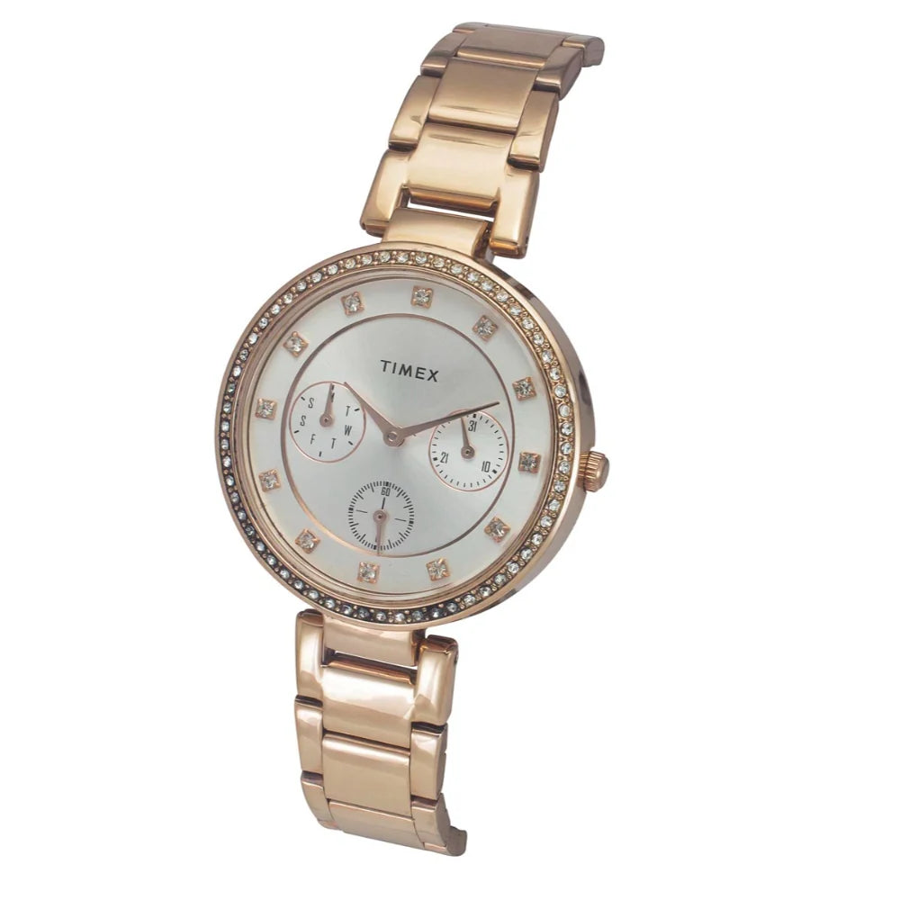 Timex Cosmic Awe Women Multifunction Round Dial Silver Watch - TWEL18702 - KRISHNA WATCH COMPANY
