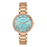 Timex Cosmic Stars Minimal Aqua Blue Dial Women's Watch TWEL18705