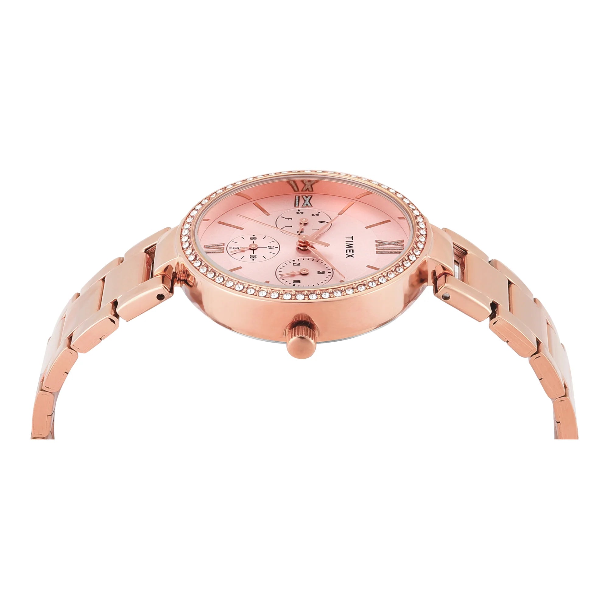 Timex Glitterati Pink Dial with Roman Numbers Women's Astrological Watch - TWEL18707 - KRISHNA WATCH COMPANY