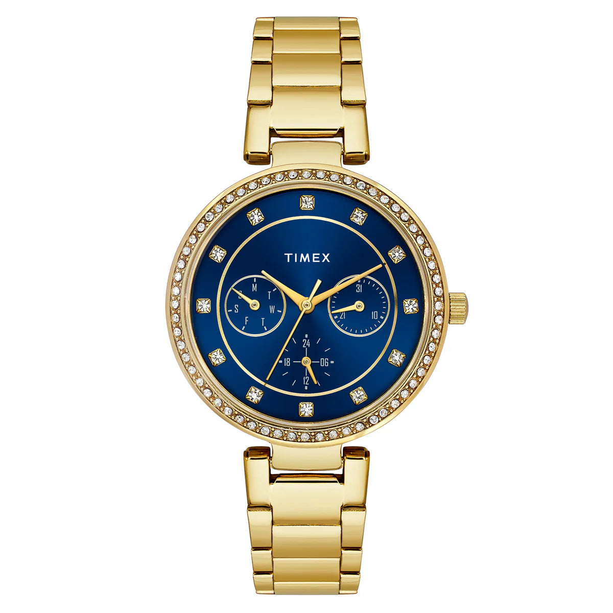 TIMEX Blue Round Dial Analog Women's Watch - TWEL18709 - KRISHNA WATCH COMPANY